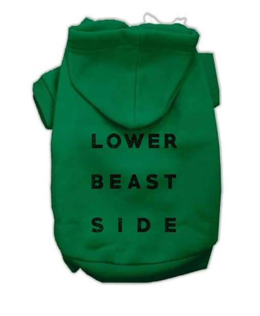 LBS GREEN PULLOVER DOG HOODIE