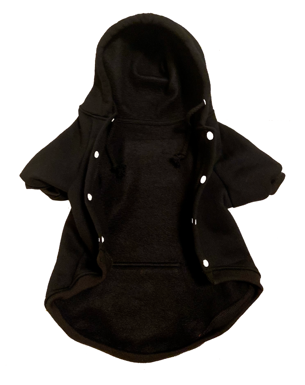 BLACK DOG HOODIE WITH SNAPS