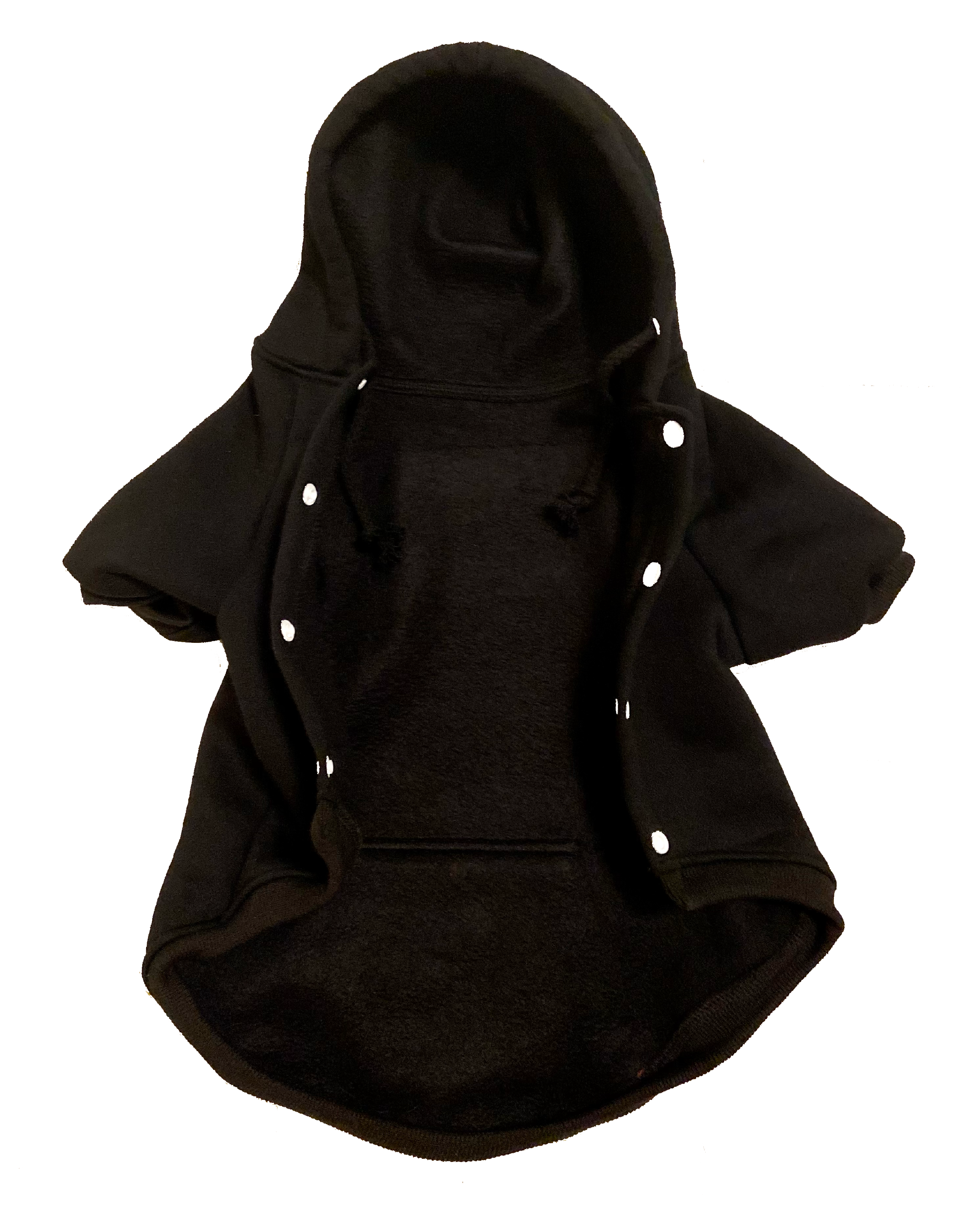 BLACK DOG HOODIE WITH SNAPS