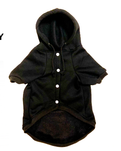 BLACK DOG HOODIE WITH SNAPS