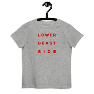 "Lower Beast Side" red print - organic cotton kids t-shirt