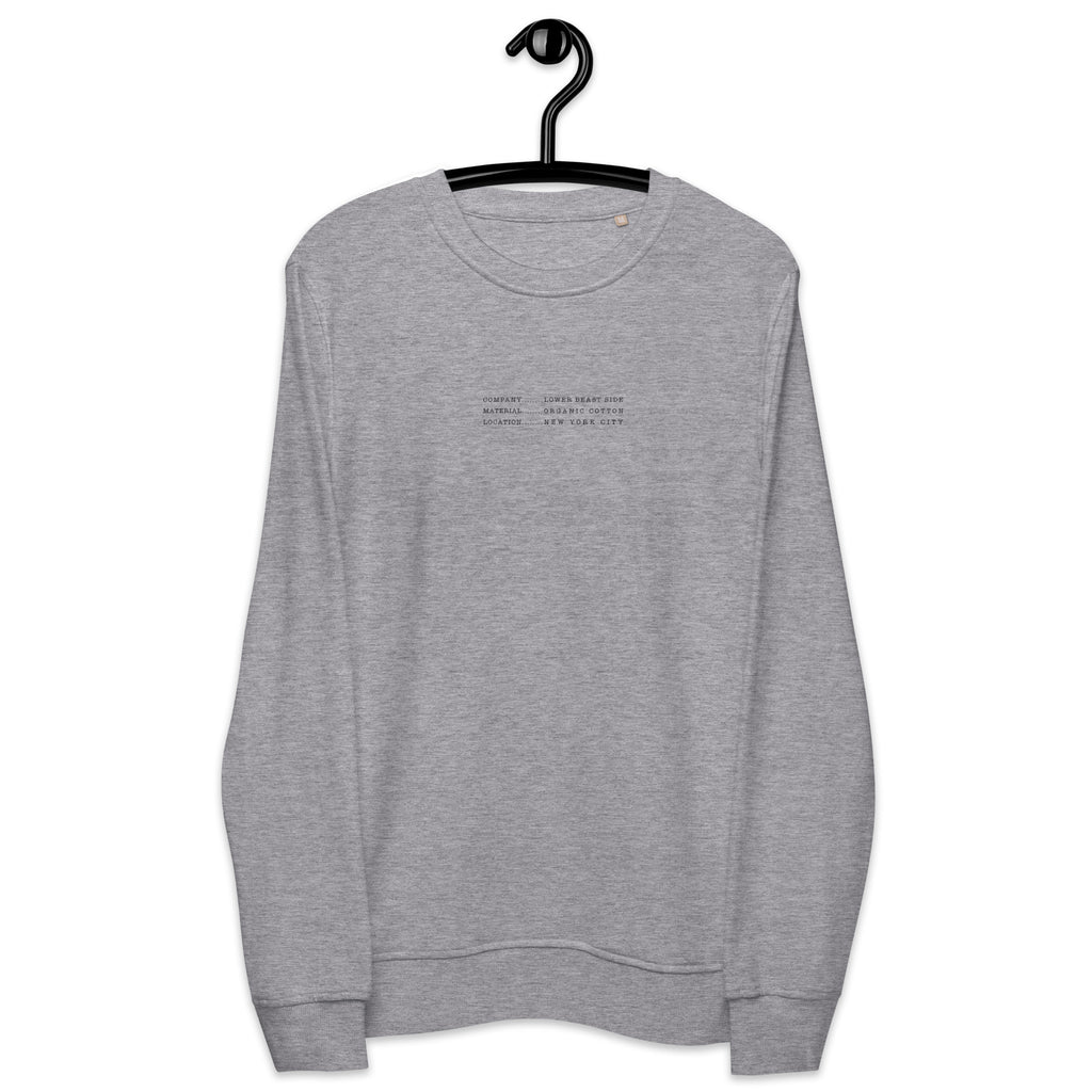 LBS INDUSTRIAL ORGANIC SWEATERSHIRT
