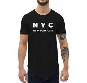 NEW YORK CALI CURVED HEM T-SHIRT