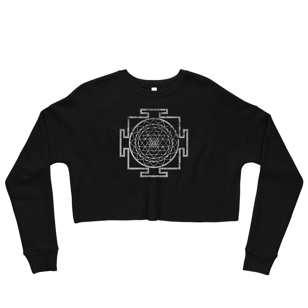 SRI YANTRA FLEECE CROP SWEATSHIRT