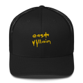 EAST VILLAIN: YELLOW EMBROIDERED TRUCKER HAT